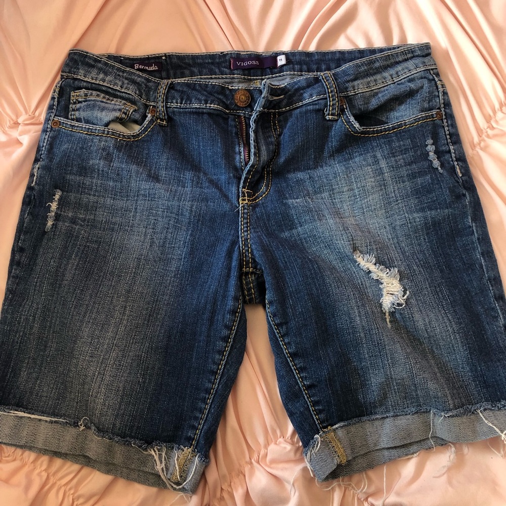 3 for $12 Distressed Jean Bermuda Shorts